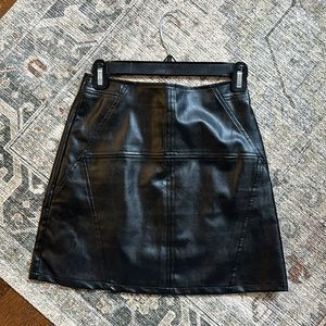 PINK LILY LEATHER MINI SKIRT